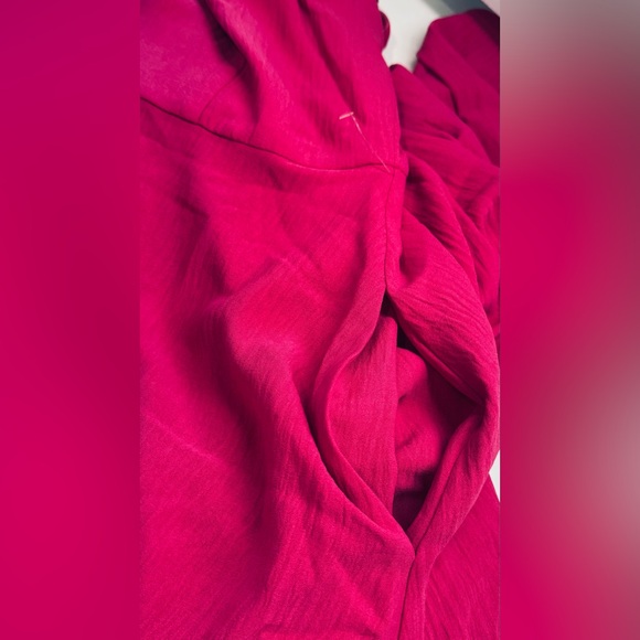 Eliza J Hot pink Sleeveless Midi Dress Size 10 Button Front Pockets - Picture 4 of 6